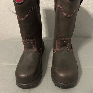 Avenger Brown Women's Boots with Red Stitching